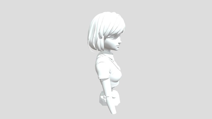 Asian Girl Androide (Torso) 3D Model