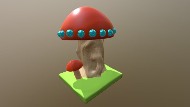 2023-01-01 Enchanted Mushroom 3D Model