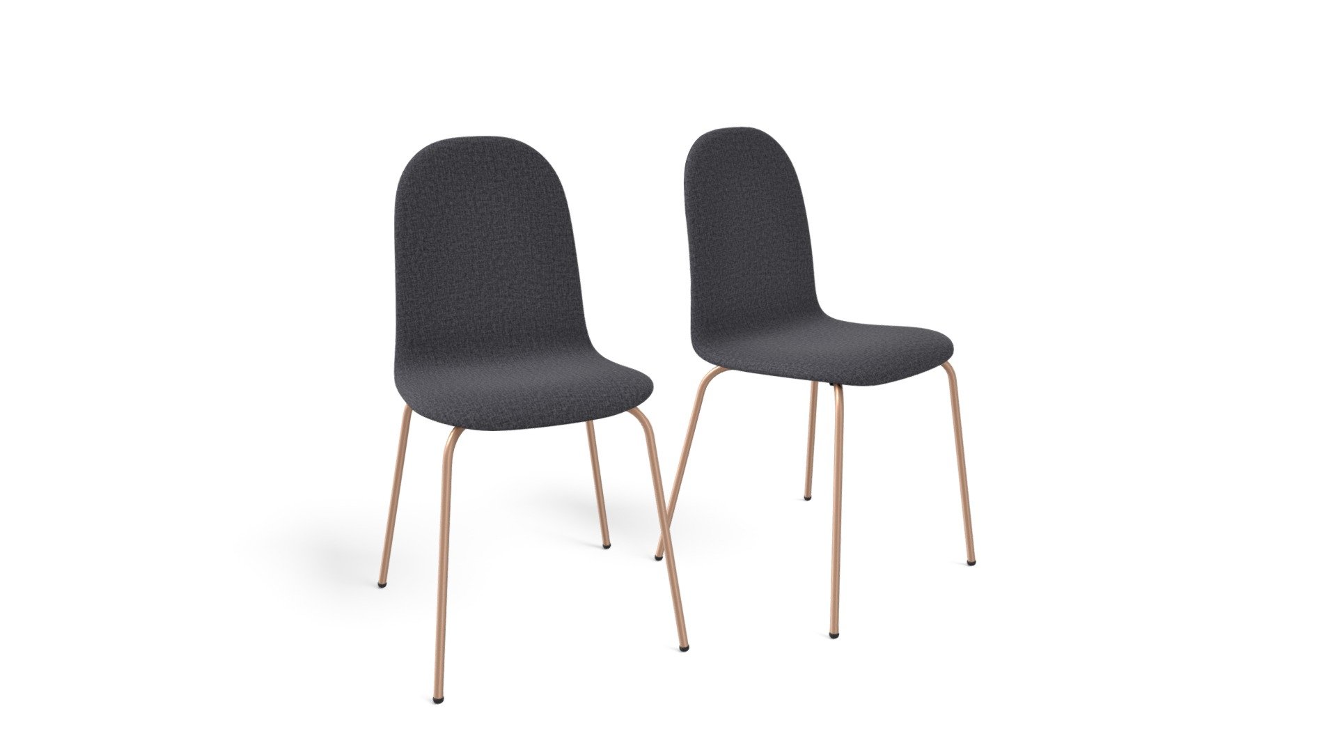 2 Mino Dining Chairs, Pavillion Grey and Copper