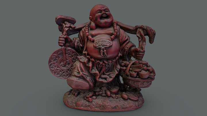 Laughing Buddha Statue 3D Model