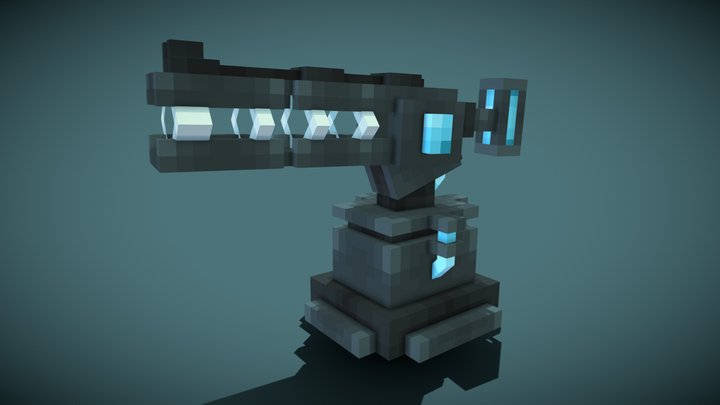 Rail Gun Turret 3D Model