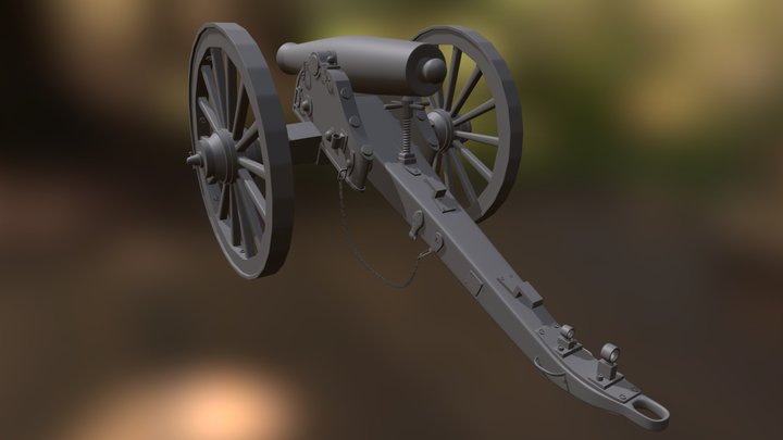 Civil War Cannon 3D Model