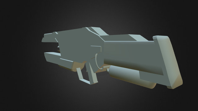 Second Gun Sci Fi 3D Model