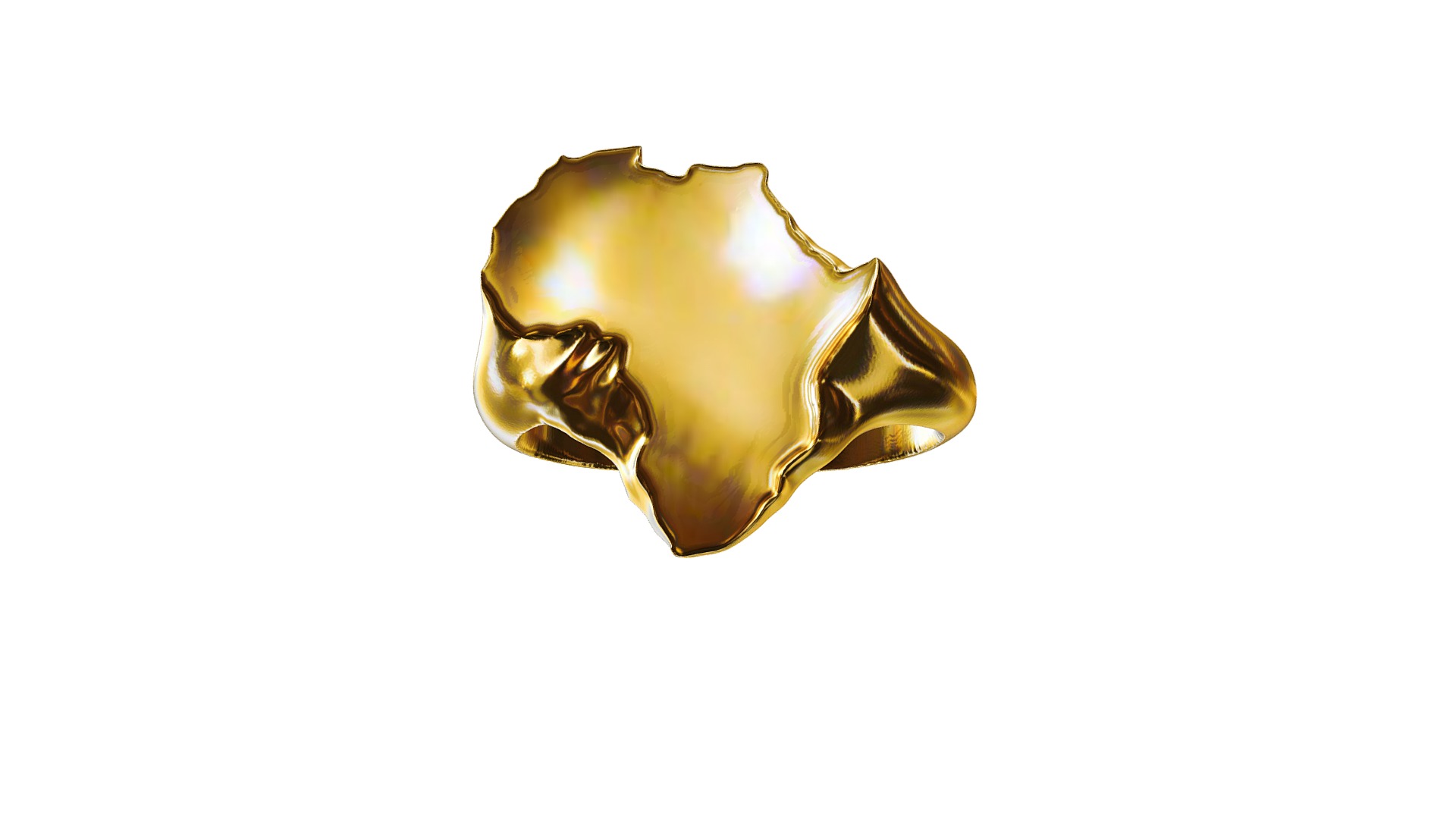 3D model Africa men’s ring - This is a 3D model of the Africa men's ring. The 3D model is about a snail on a white background.