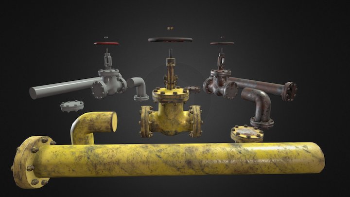 Pipes PBR 3D Model