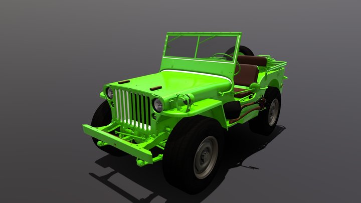 Willys MB Jeep 1945 3D Model