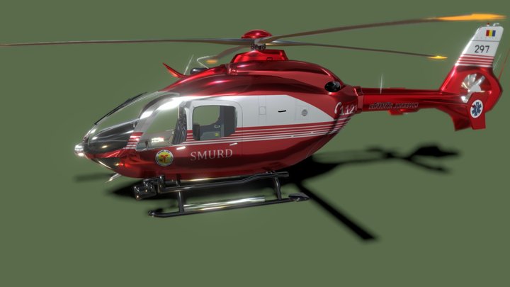 Elicopter SMURD EC-135 3D Model