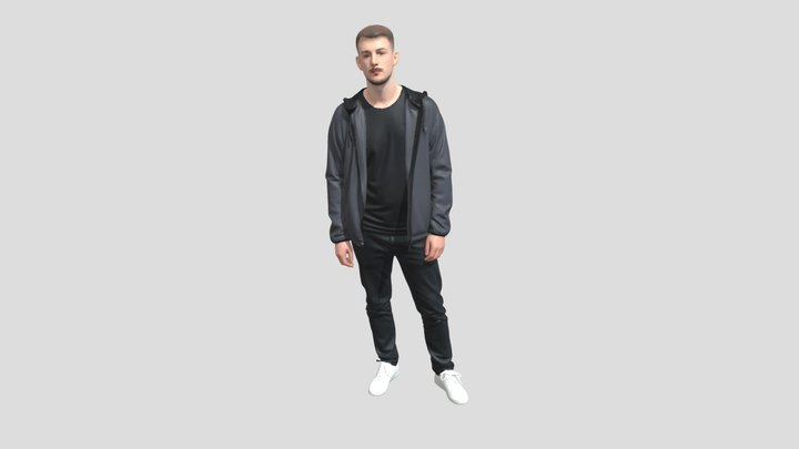 Monochrome Casual Portrait – Free 3D Model STL