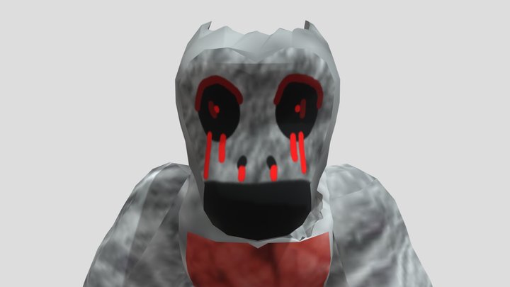 white fixed scary baboon 3D Model