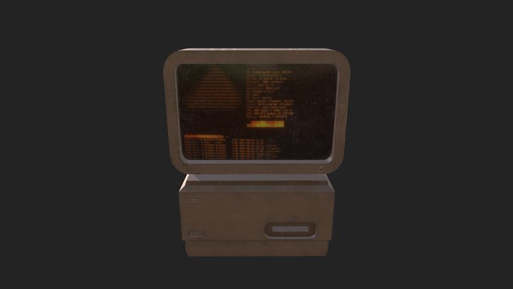 Old Retro Stylized Computer 3D Model