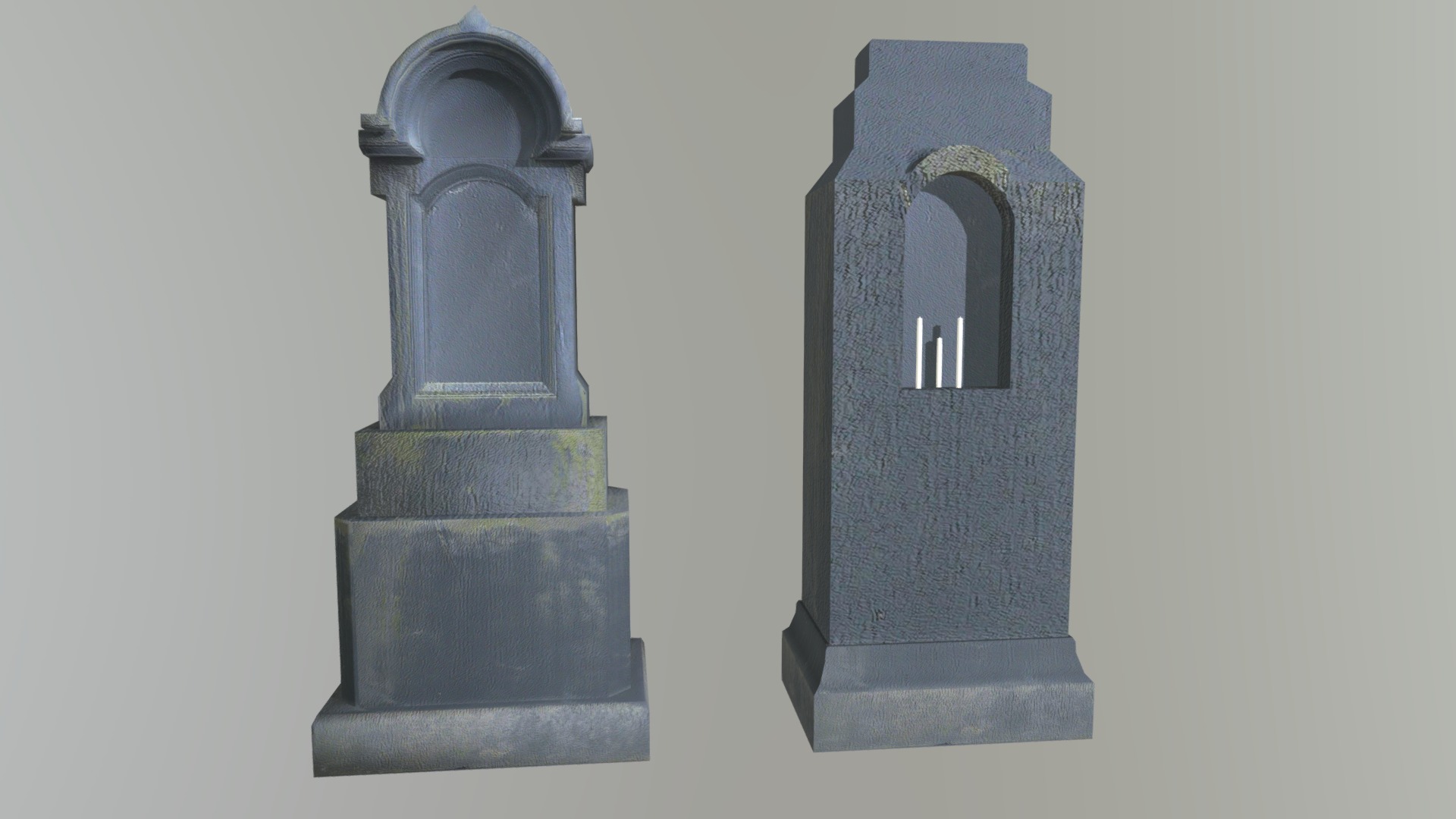 3D model Tombstones (black) - This is a 3D model of the Tombstones (black). The 3D model is about a group of stone statues.