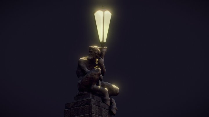 Faun with a Lamp Statue 3D Model