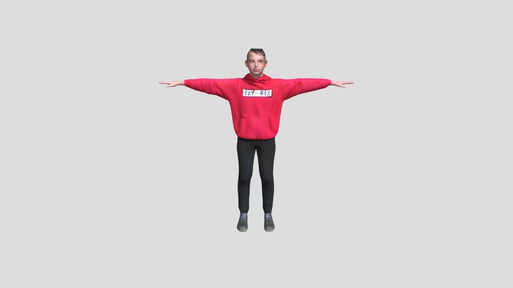 Person standing with arms outstretched
