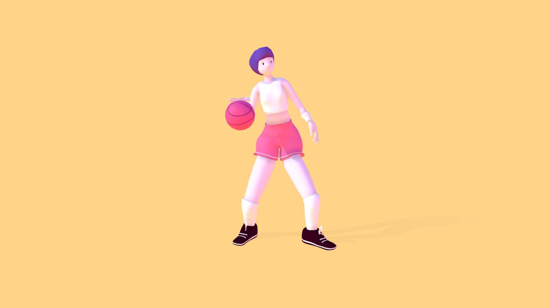 Cartoon Basketball Woman Character - Buy Royalty Free 3D model by ...