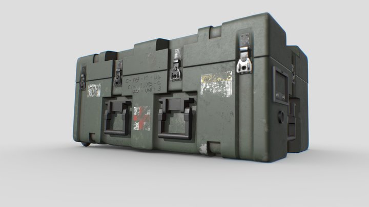 Hardigg Military Crate with Medical Supply 3D Model