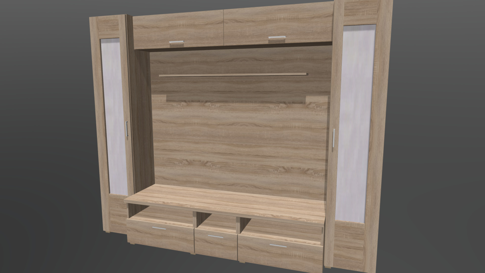 3D model Media Cabinet - This is a 3D model of the Media Cabinet. The 3D model is about a wooden box with a door.
