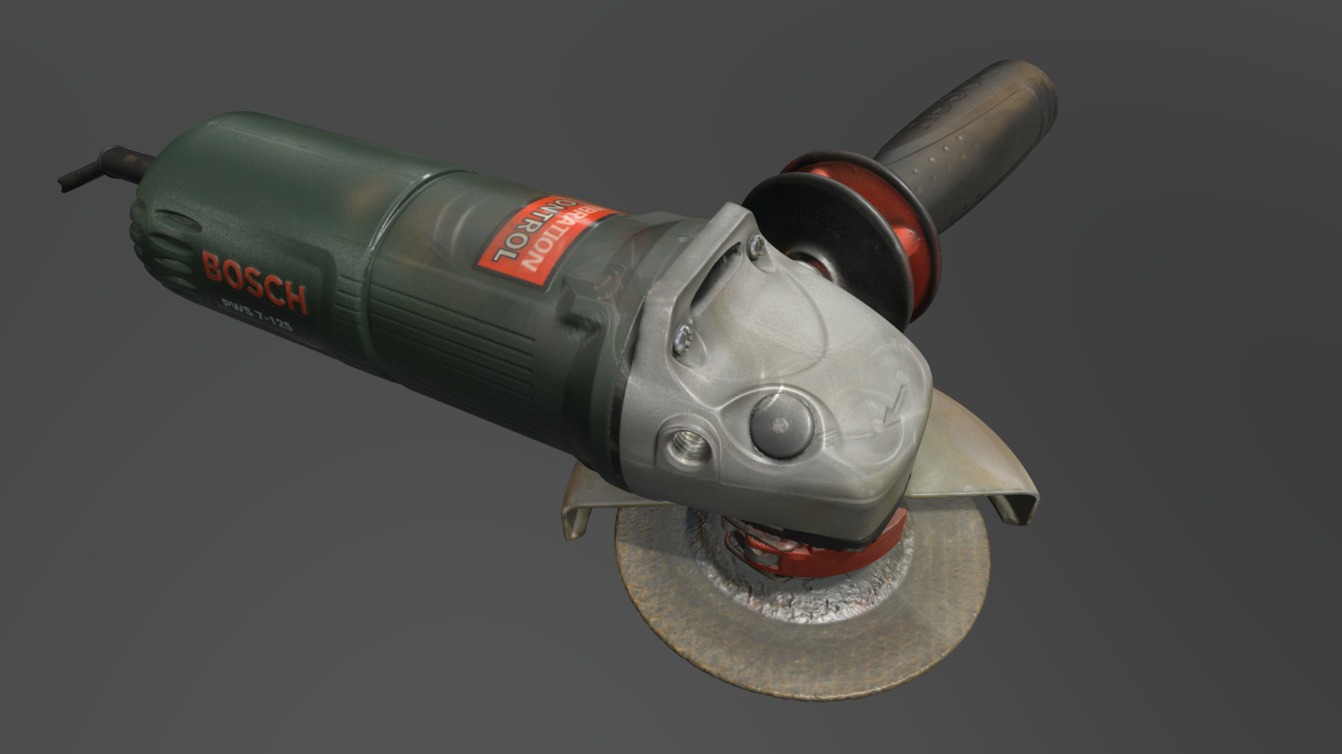 3D model Angle Grinder - This is a 3D model of the Angle Grinder. The 3D model is about a green and red toy.