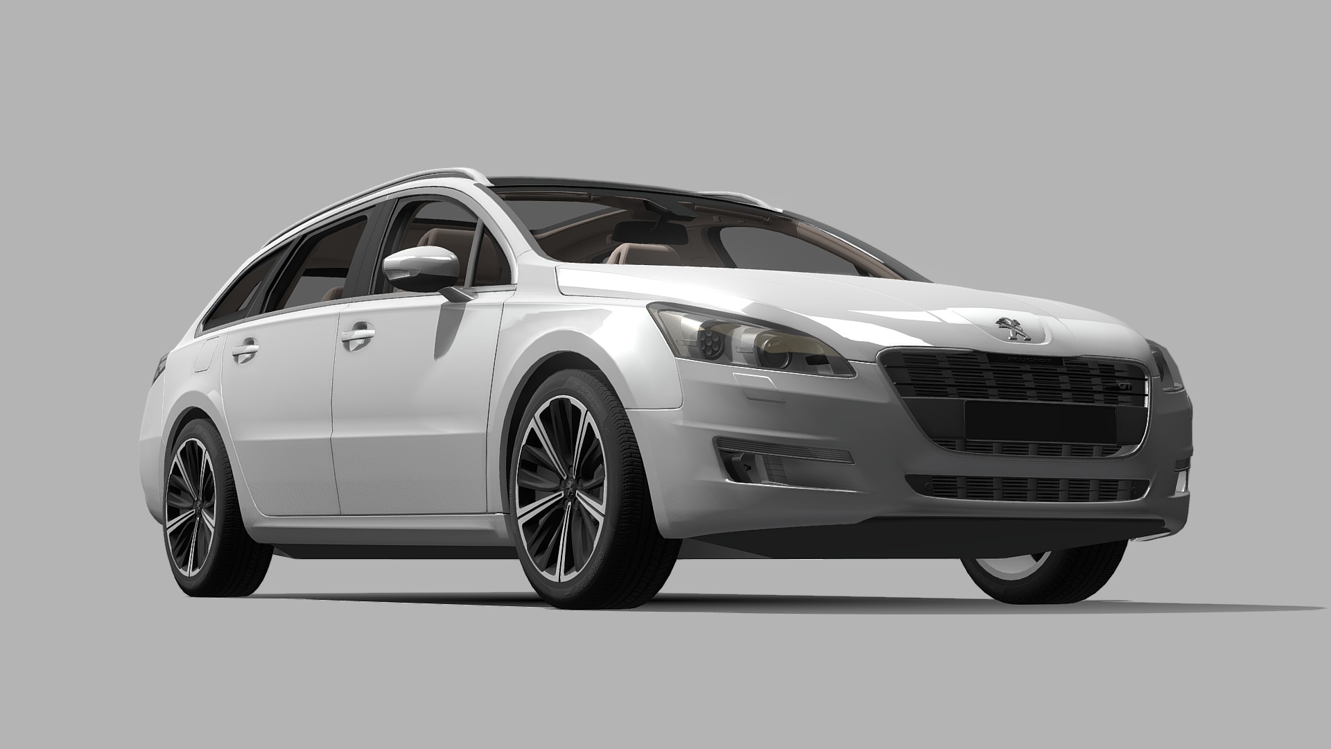 3D model Peugeot Salooncar Model - This is a 3D model of the Peugeot Salooncar Model. The 3D model is about a white car with a black background.
