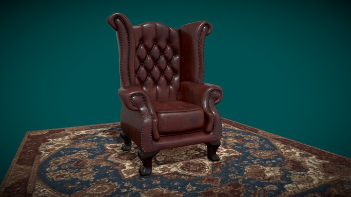 Chair "Leather Red" 3D Model