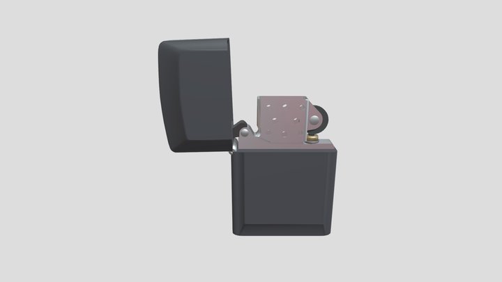 Low Poly Zippo Lighter 3D Model