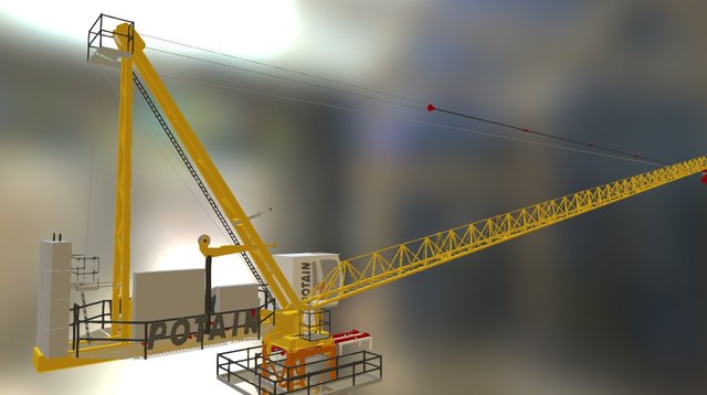 Crane Luffing Potaindo 3D Model