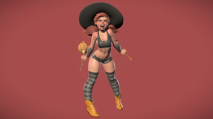 Angry Witch 3D Model