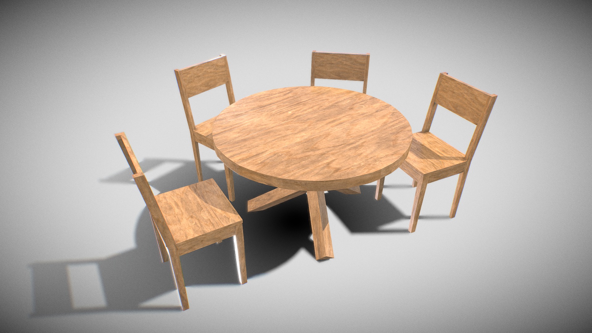 3D model Dining Set - This is a 3D model of the Dining Set. The 3D model is about a table with chairs around it.