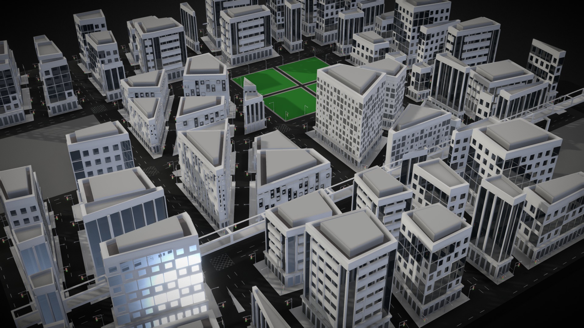 3D model City Block 1 - This is a 3D model of the City Block 1. The 3D model is about diagram, engineering drawing.