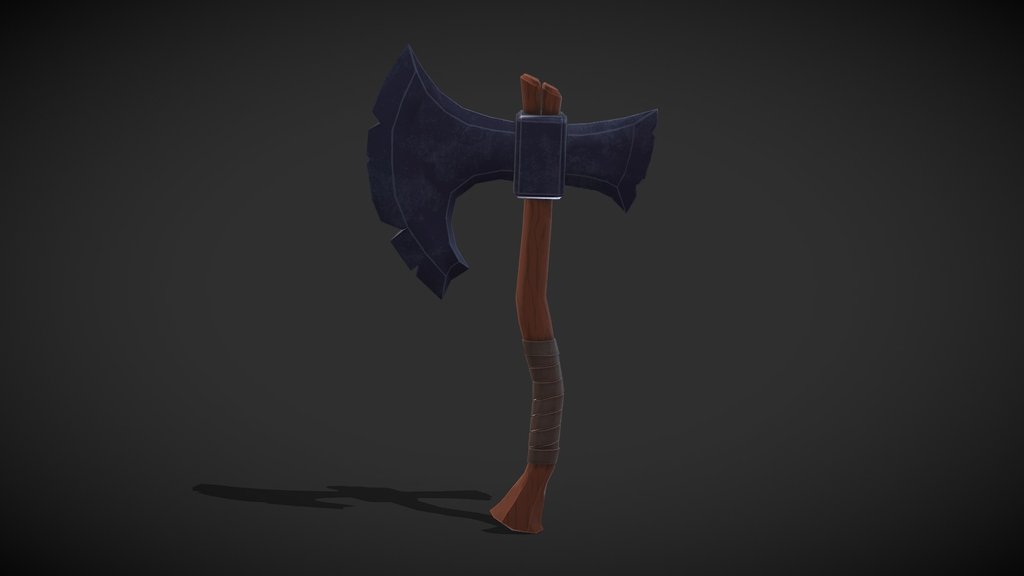 Styized Battle Axe - Low Poly Model