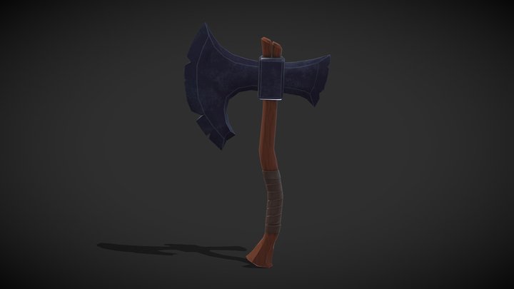 Styized Battle Axe - Low Poly Model