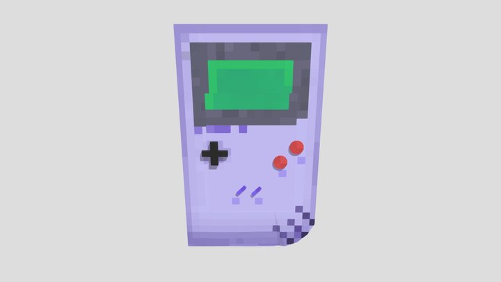 Gameboy 3D model Pixel art 3D Model