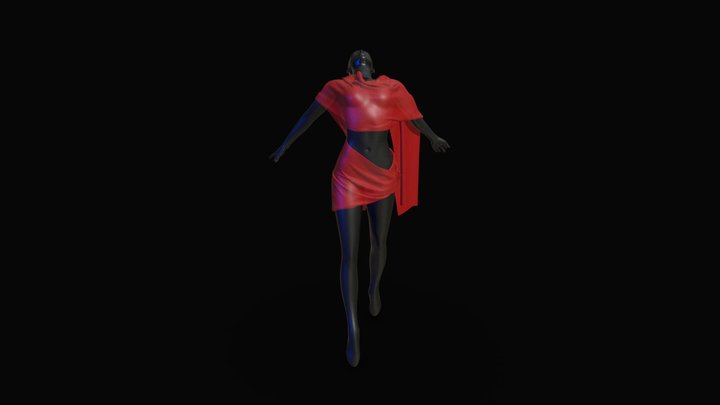 Woman in red 3D Model