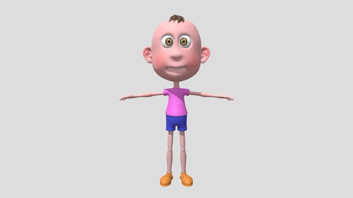 Stalized Cartoon Boy 3D Model