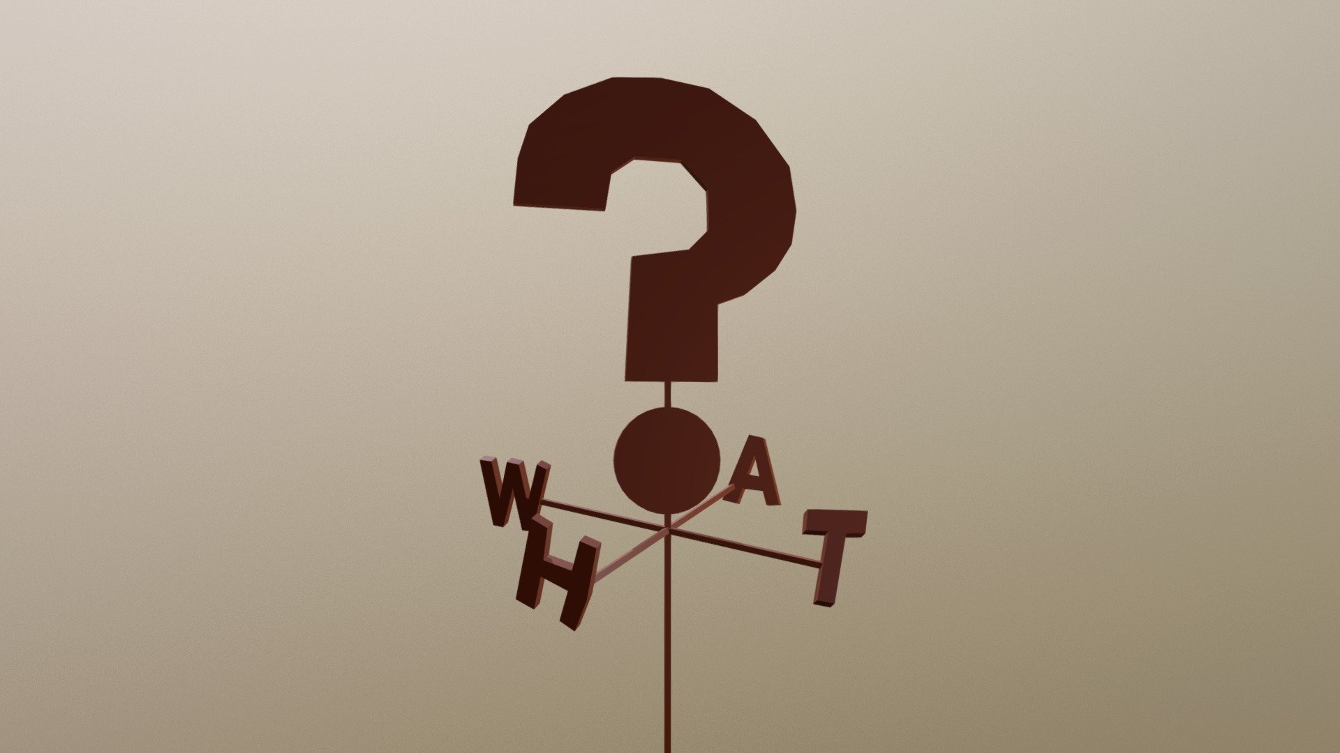 "What" weathervane from Gravity Falls 3D model by Kimberly Brum