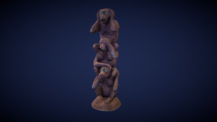 Wooden Monkey 3D Model