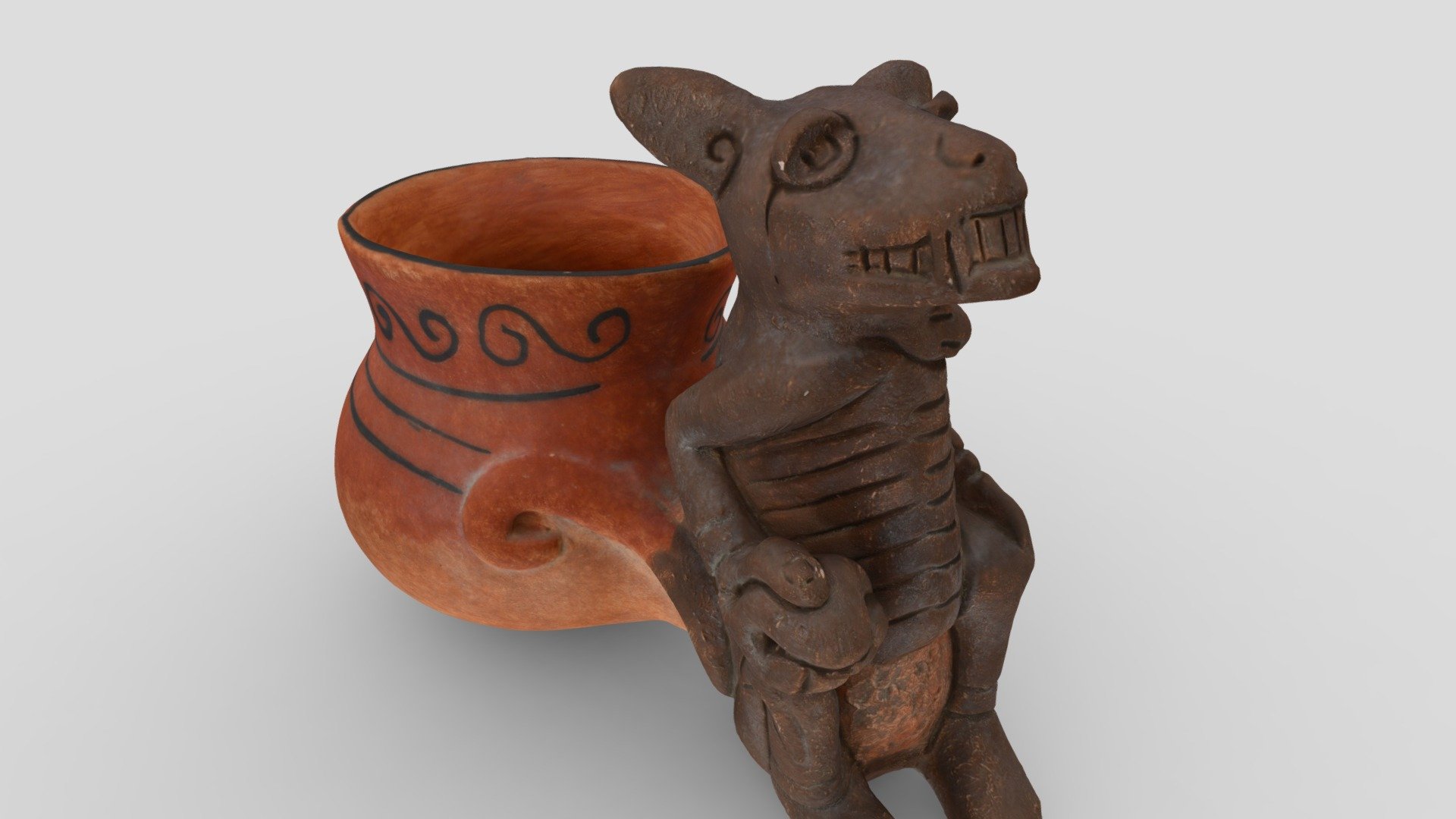 Vasija silbadora coyote / Coyote whistle pot 3D model by Museum