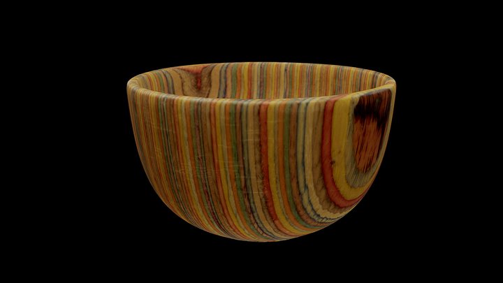 Pretty wooden bowl 3D Model