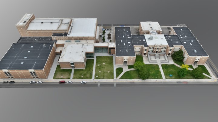 College Building 3d model. Free download.