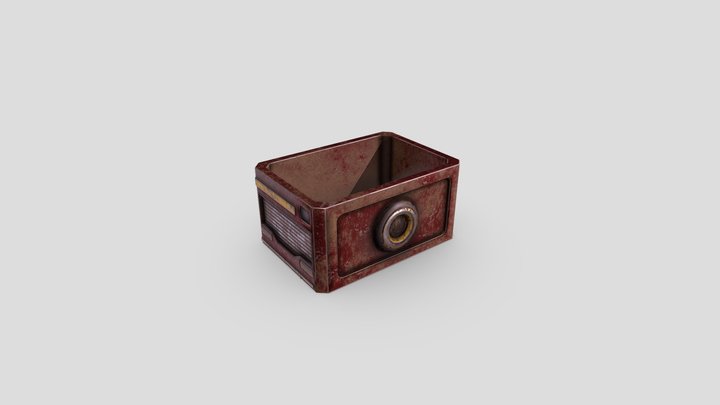 Sci-fi Rusty Crate 3D Model