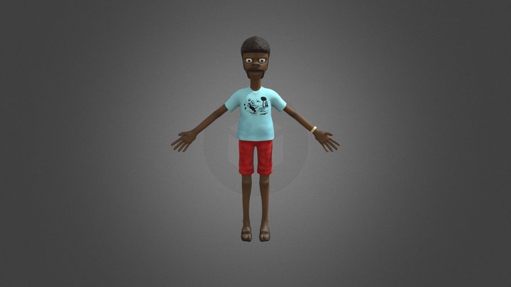 Jules Winnfield Stylized T-Pose 3D Model