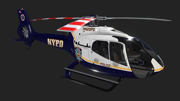 Helicopter Airbus H130 NYPD Livery 10 3D Model
