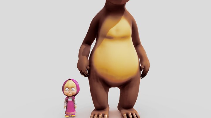 Маша и медведь/Masha and the Bear(fixed) – Free 3D Model STL