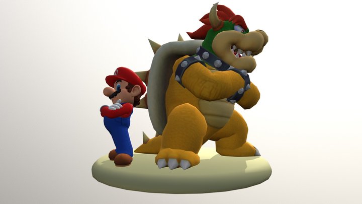 Mario And Bowser 3D Model