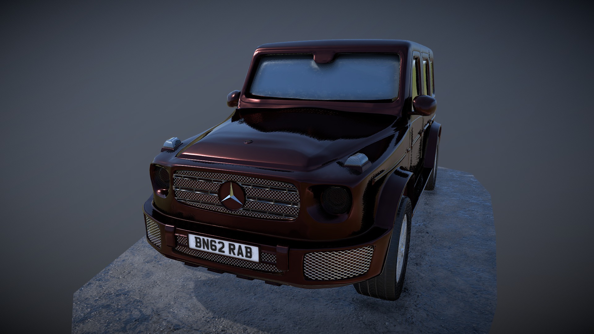 3D model Mercedes G-Class 2018 - This is a 3D model of the Mercedes G-Class 2018. The 3D model is about a car parked on pavement.