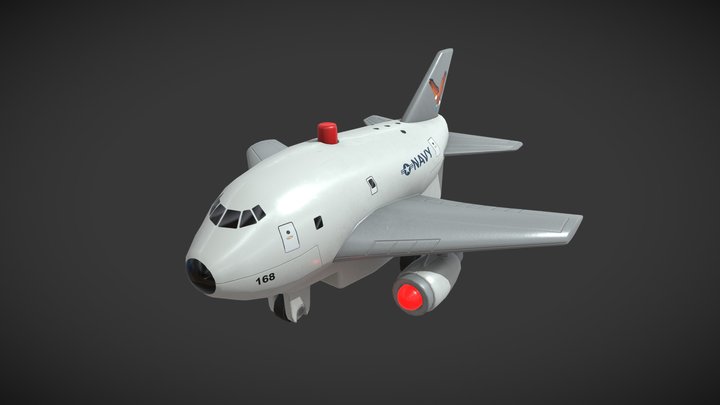 Plane Pull Back Toy 3D Model