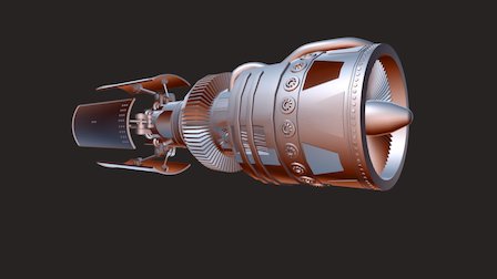 Jet Engine , Turbine 3D Model