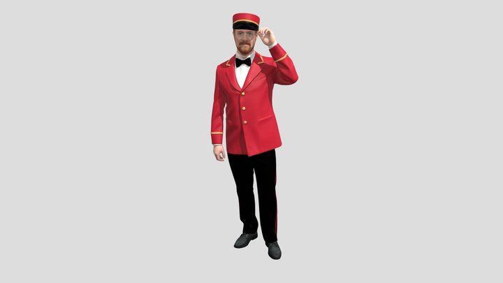 Red Bellhop in Uniform – Kostenloses 3D-Modell STL