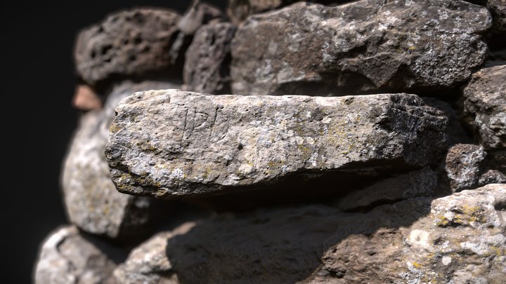 Nuraghe Losa Carving Detail - 3D Scan 3D Model