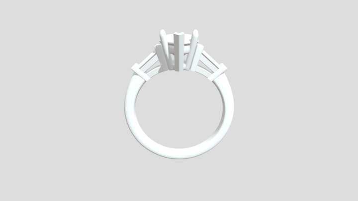 Pear Shape Tapered Baggutte Ring 3D Model