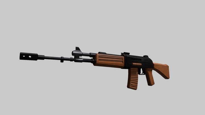 Fictional Assault Rifle Insas 3D Model
